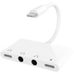 Adaptor STAR THT-019, Lightning - 2 x Jack 3.5mm/2 x Lightning (Alb) fotografia produsului