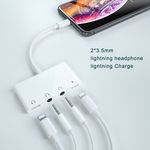 Adaptor STAR THT-019, Lightning - 2 x Jack 3.5mm/2 x Lightning (Alb) fotografia produsului View 3 S