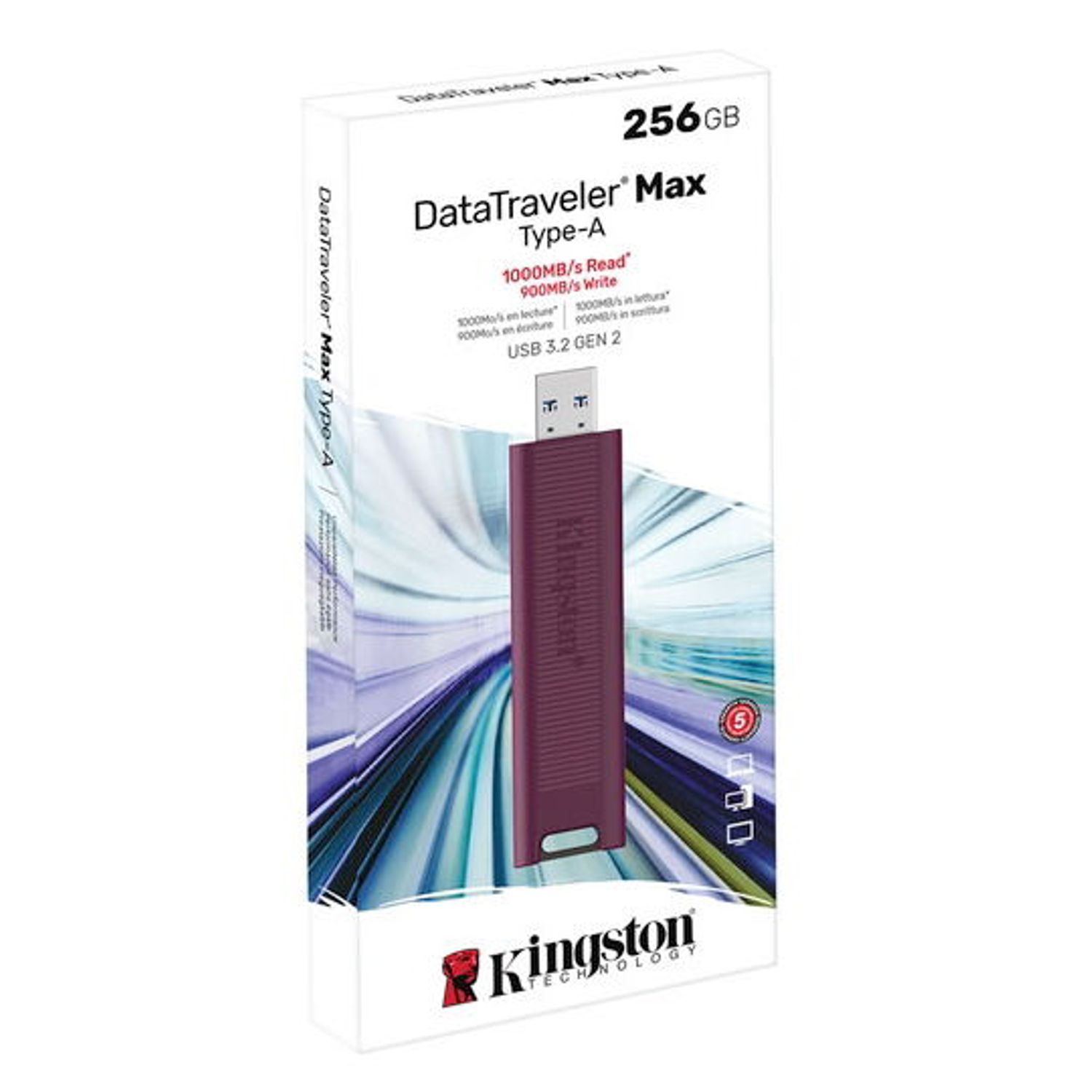 Stick USB Kingston Data Traveler Max, 256GB, USB 3.2 fotografia produsului View 2 L