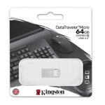 Stick USB Kingston Data Traveler Micro, 64GB, USB 3.2 (Argintiu) fotografia produsului View 2 S