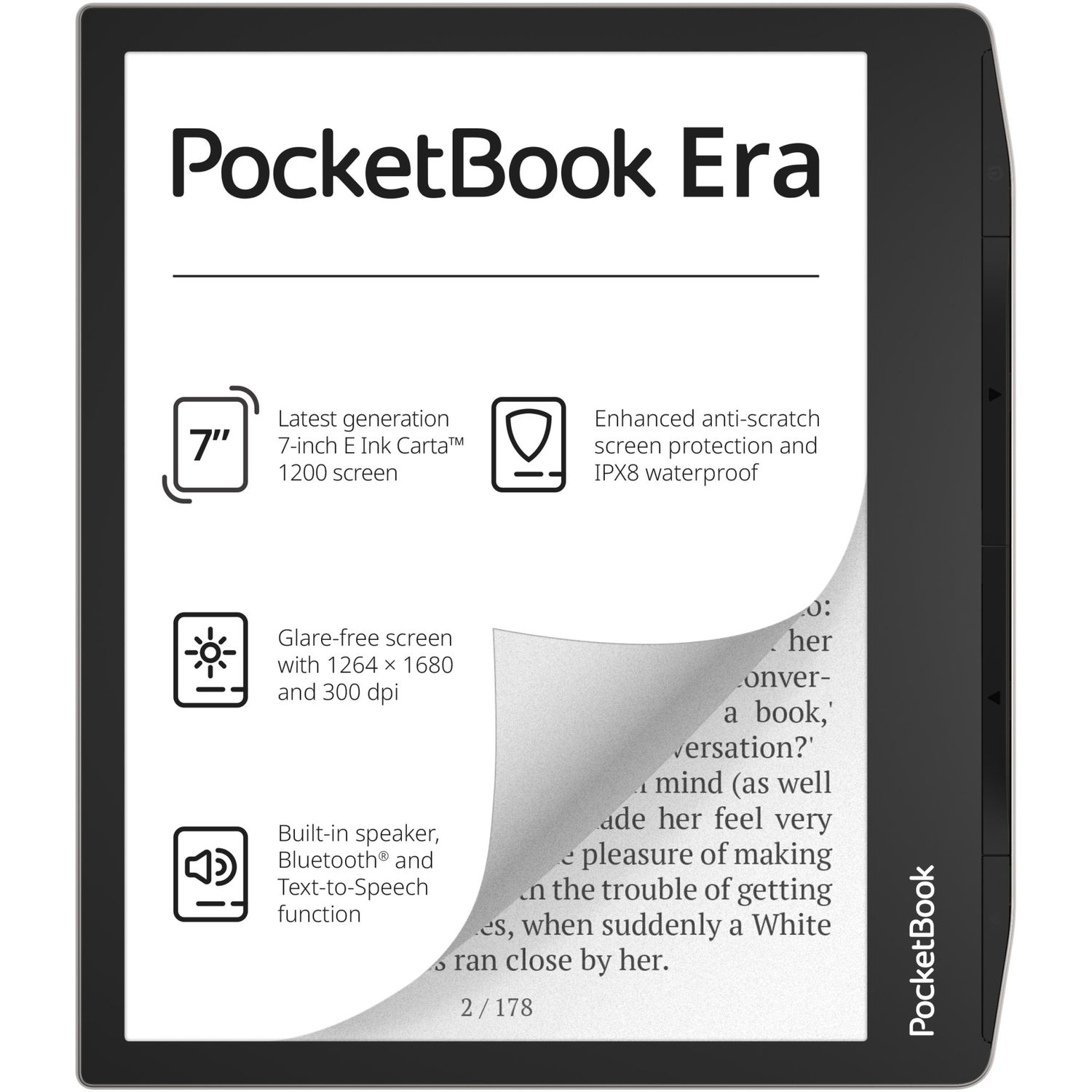 eBook Reader PocketBook Era, ecran tactil 7", E Ink Carta, 300dpi, Bluetooth, SMARTlight, IPX8, 16 GB fotografia produsului