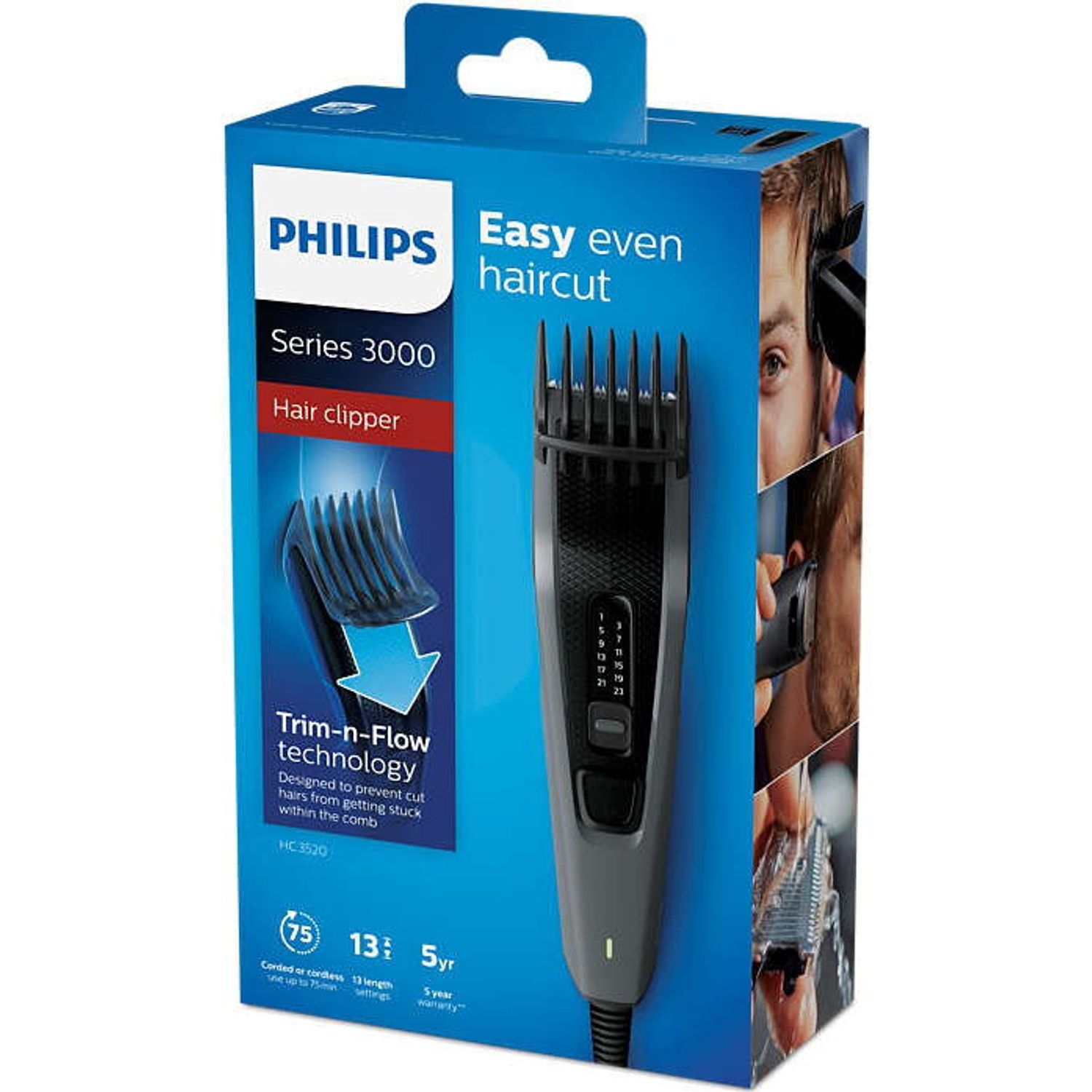 Aparat de tuns Philips HC3520/15 Series 3000, 13 trepte (Gri/Negru) fotografia produsului View 5 L