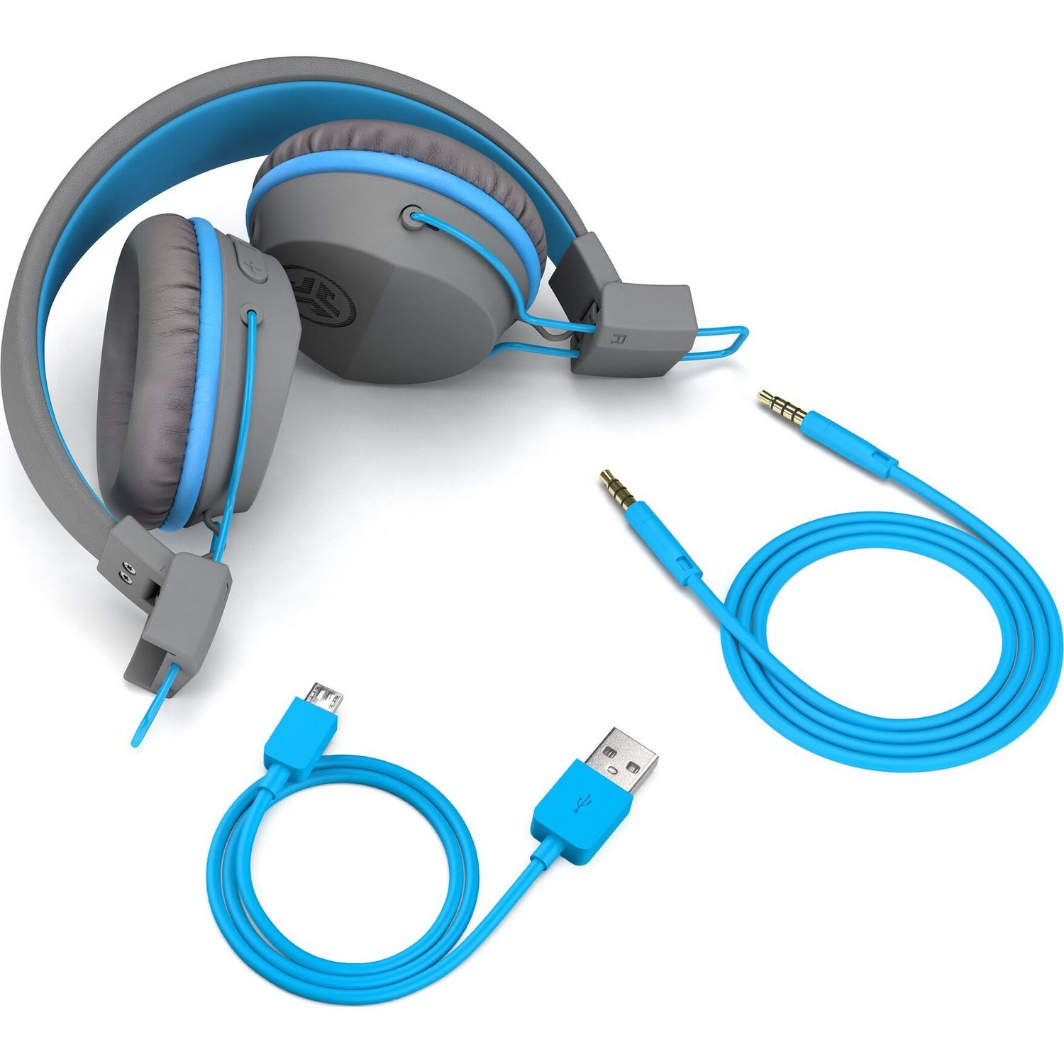Casti on-ear JLAB JBuddies Studio Kids Wireless, Bluetooth, pentru copii, Graphit / Albastru fotografia produsului View 3 L