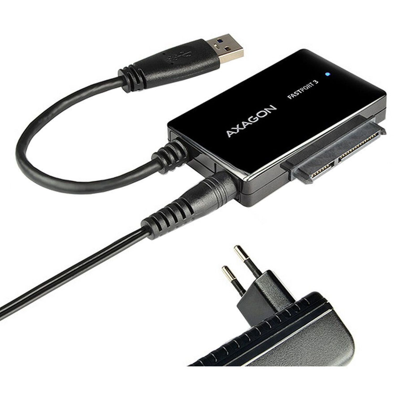 Adaptor AXAGON ADSA-FP3, USB3.0 - SATA 6G HDD/SSD/ODD (Negru) fotografia produsului