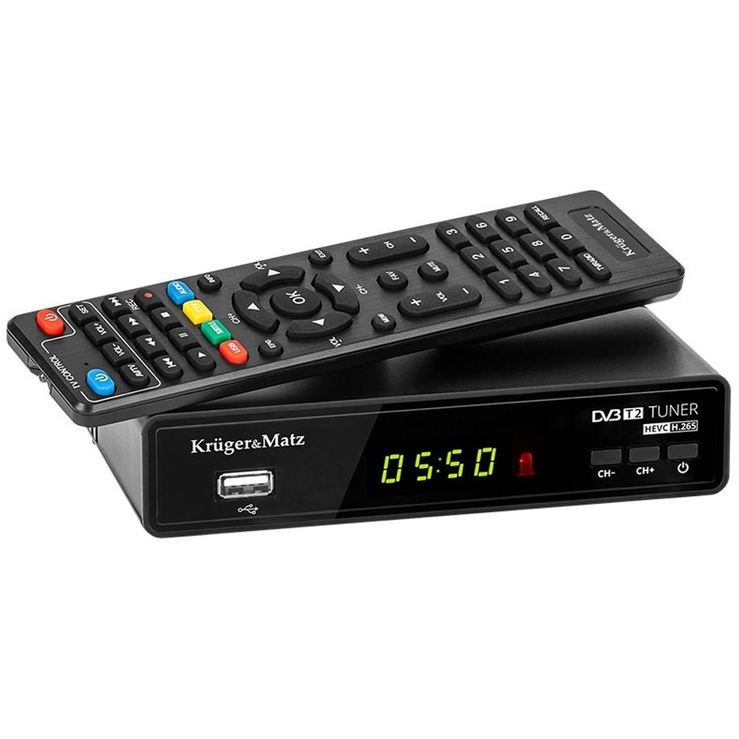 Tuner TV Kruger&Matz KM0550C, DVB-T2 (Negru) fotografia produsului