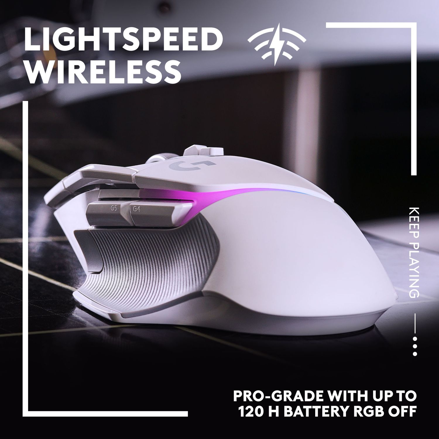 Mouse Gaming Wireless Logitech G502 X Plus Lightspeed, USB, 25600 dpi (Alb) fotografia produsului View 8 L