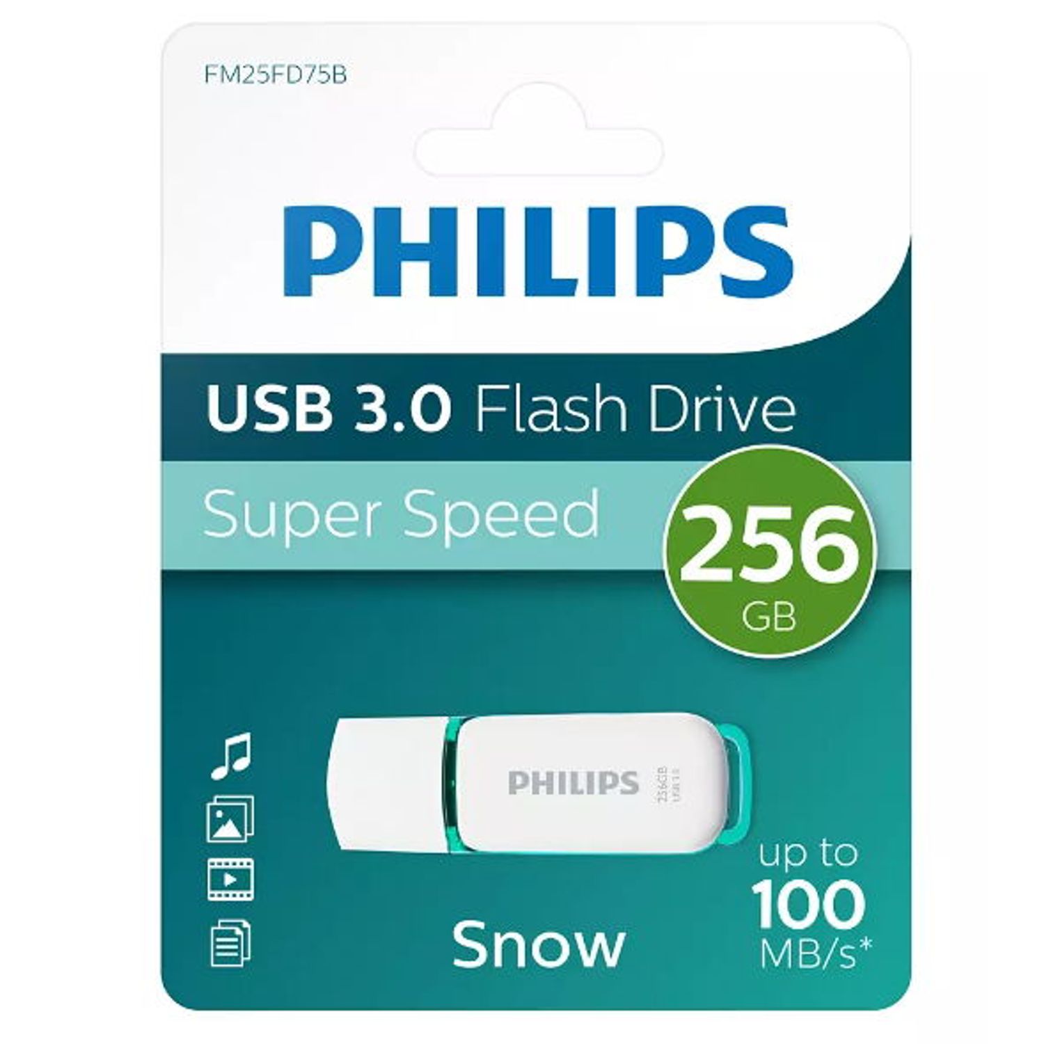 Stick USB Philips Snow Edition, 256GB, USB 3.0 (Alb/Verde) fotografia produsului