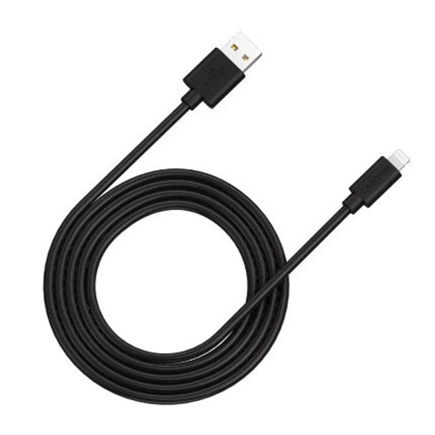 Cablu de date Canyon MFI-12, USB - Lightning, 2m (Negru) fotografia produsului