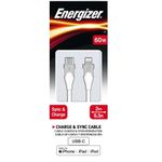 Cablu de date Energizer C61CLNKWH4, Lightning/USB-C, 1.2m (Alb) fotografia produsului View 2 S