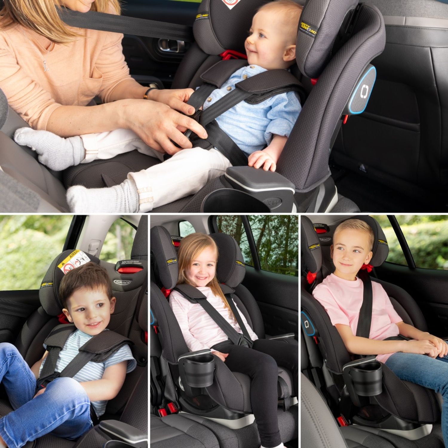 Scaun auto Graco SlimFit Deep Sky, 0 - 12 ani, 0 -36 kg (Negru/Verde) fotografia produsului View 6 L