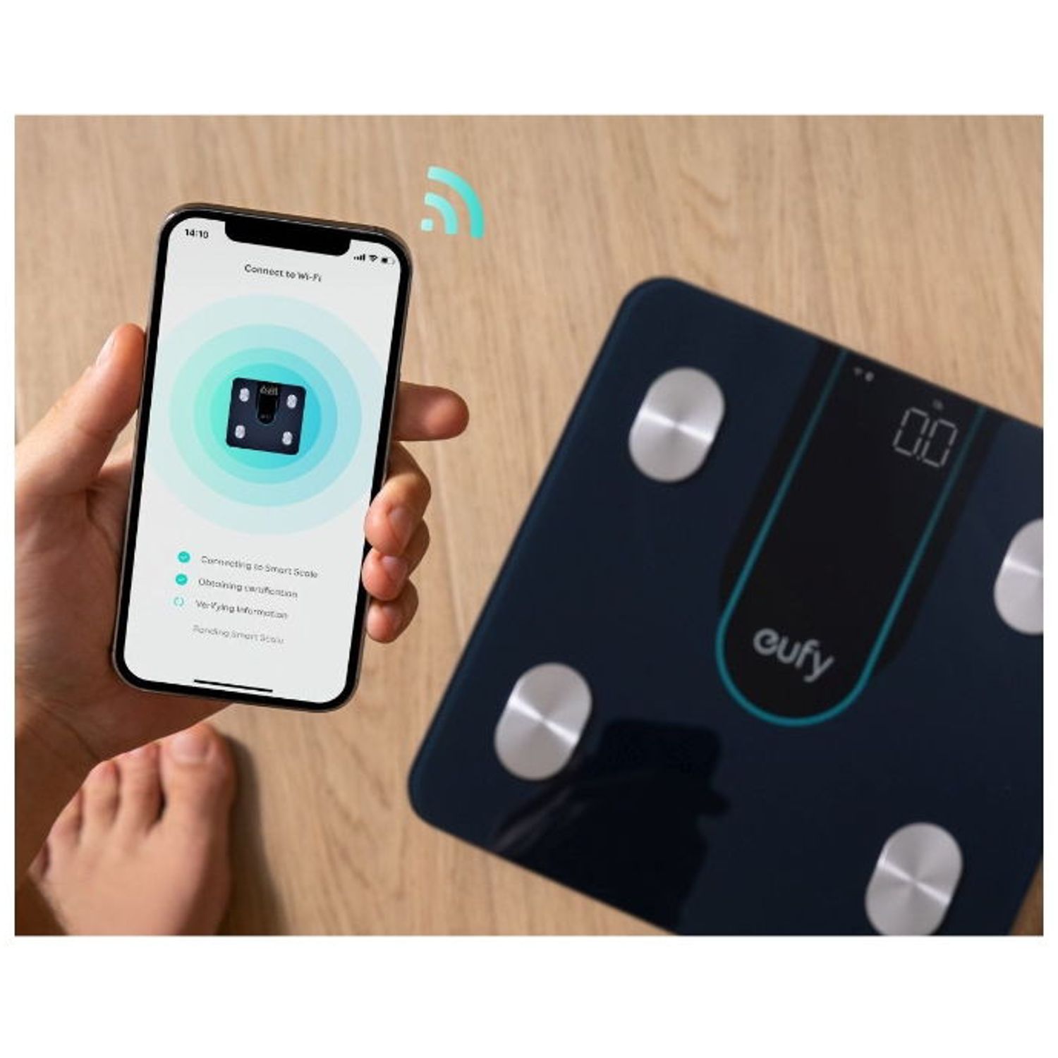 Cantar de baie eufy Smart Scale P2, Bluetooth, 3D Virtual Body Mod (Negru) fotografia produsului View 3 L