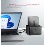 Docking Station AXAGON ADSA-D25, USB3.2, SATA 6G, DUAL HDD (Negru) fotografia produsului View 4 S