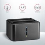 Docking Station AXAGON ADSA-D25, USB3.2, SATA 6G, DUAL HDD (Negru) fotografia produsului View 2 S