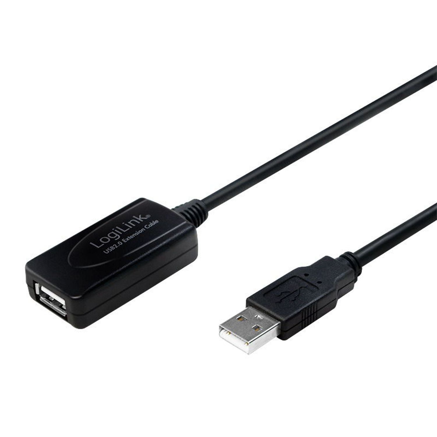 Cablu prelungitor activ  USB LOGILINK UA0143, USB 2.0, 10m (Negru) fotografia produsului