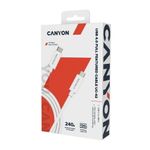 Cablu de date Canyon UC-42, USB Type-C Thunderbolt, 2m, 20Gbps, 240W (Alb) fotografia produsului View 2 S