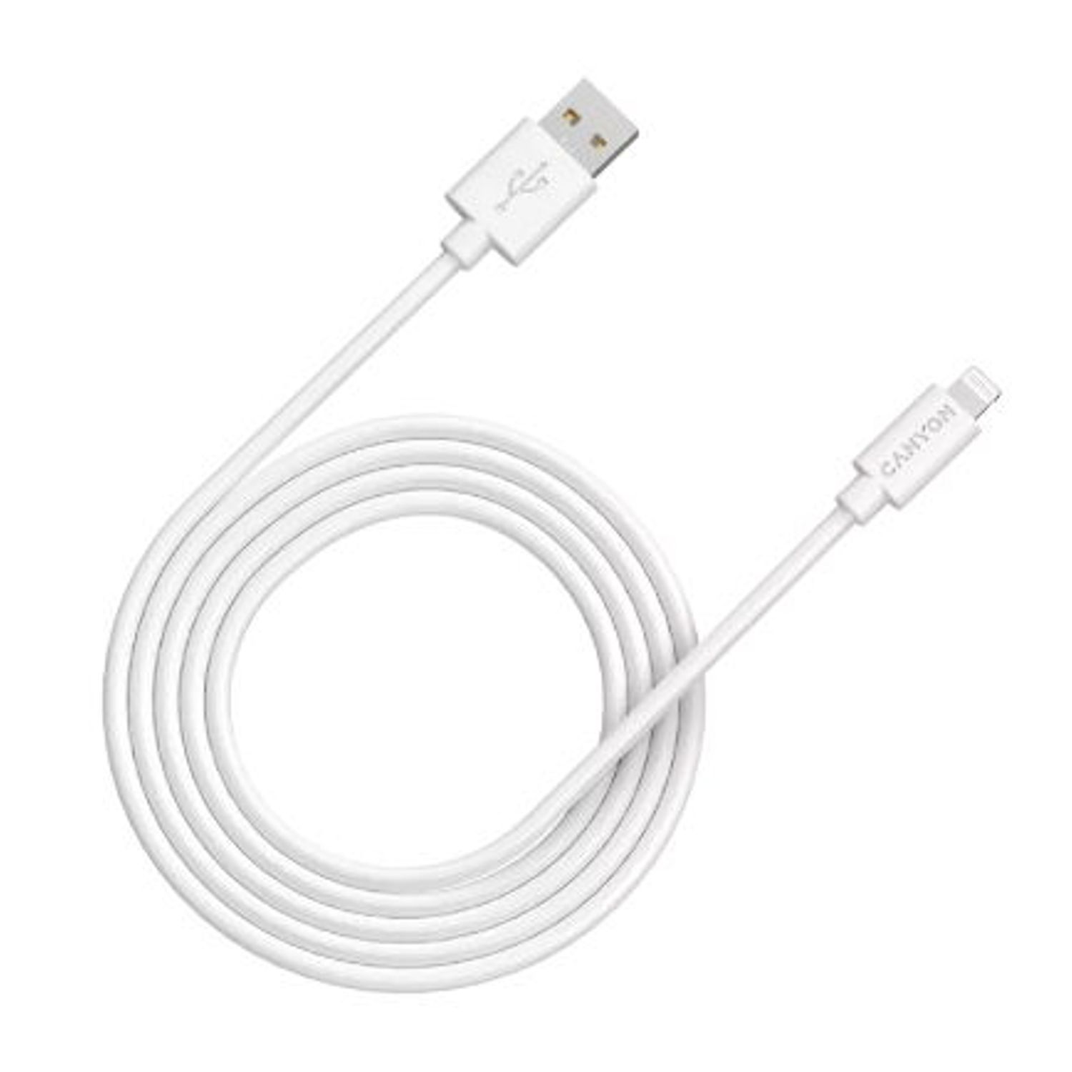 Cablu de date Canyon MFI-12, USB - Lightning, 2m (Alb) fotografia produsului