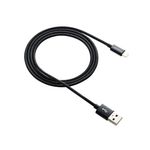 Cablu de date Canyon CNE-CFI3B, USB - Lightning, 1m (Negru) fotografia produsului