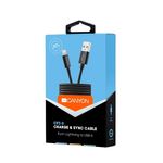 Cablu de date Canyon CNE-CFI3B, USB - Lightning, 1m (Negru) fotografia produsului View 3 S