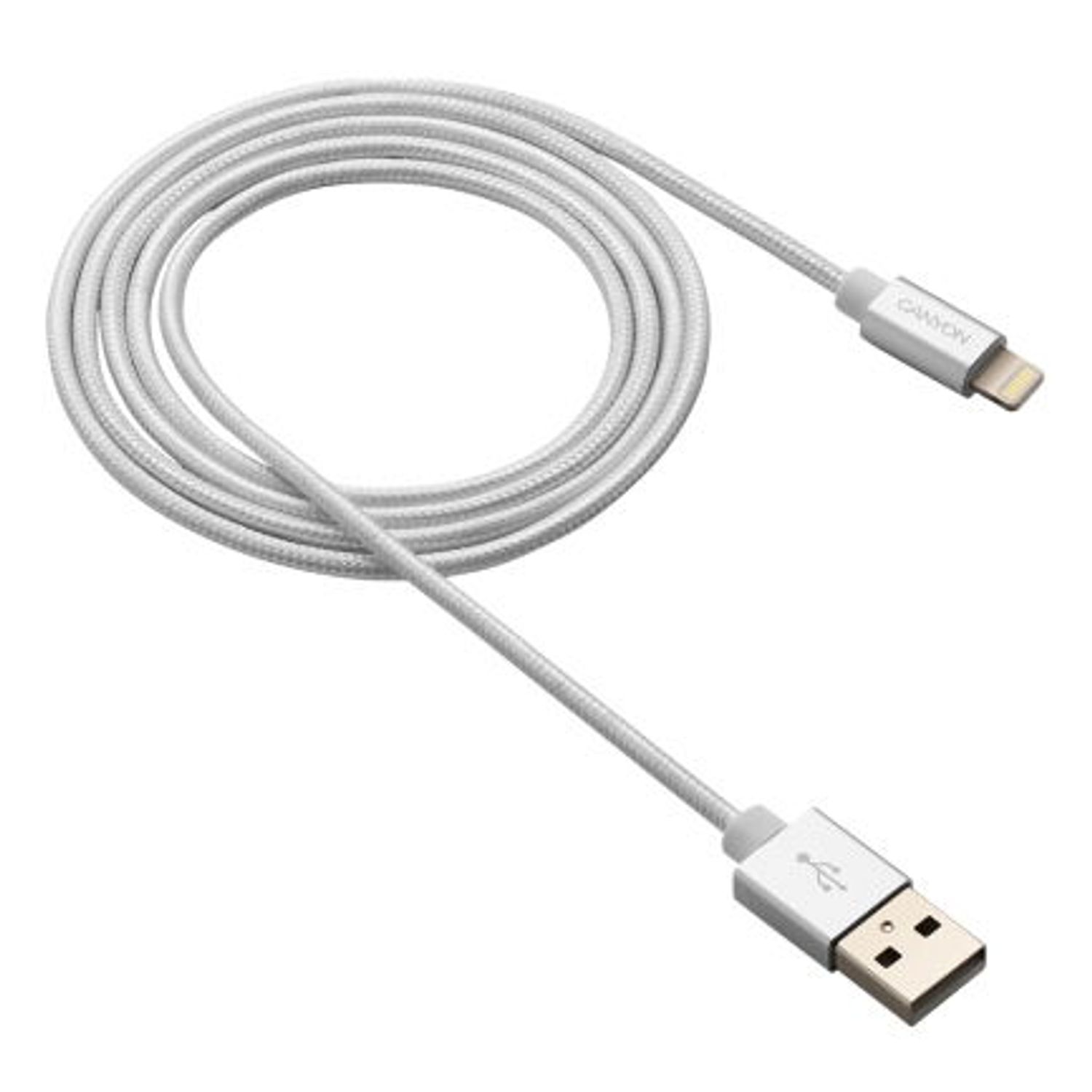 Cablu de date Canyon MFI-3, USB - Lighting, 1m (Alb) fotografia produsului View 3 L