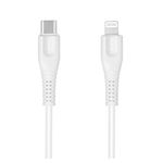 Cablu de date Canyon CNS-MFIC4W, USB Type-C - Lightning MFI-4, 1.2m (Alb) fotografia produsului