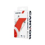 Cablu de date Canyon CNS-MFIC4W, USB Type-C - Lightning MFI-4, 1.2m (Alb) fotografia produsului View 4 S