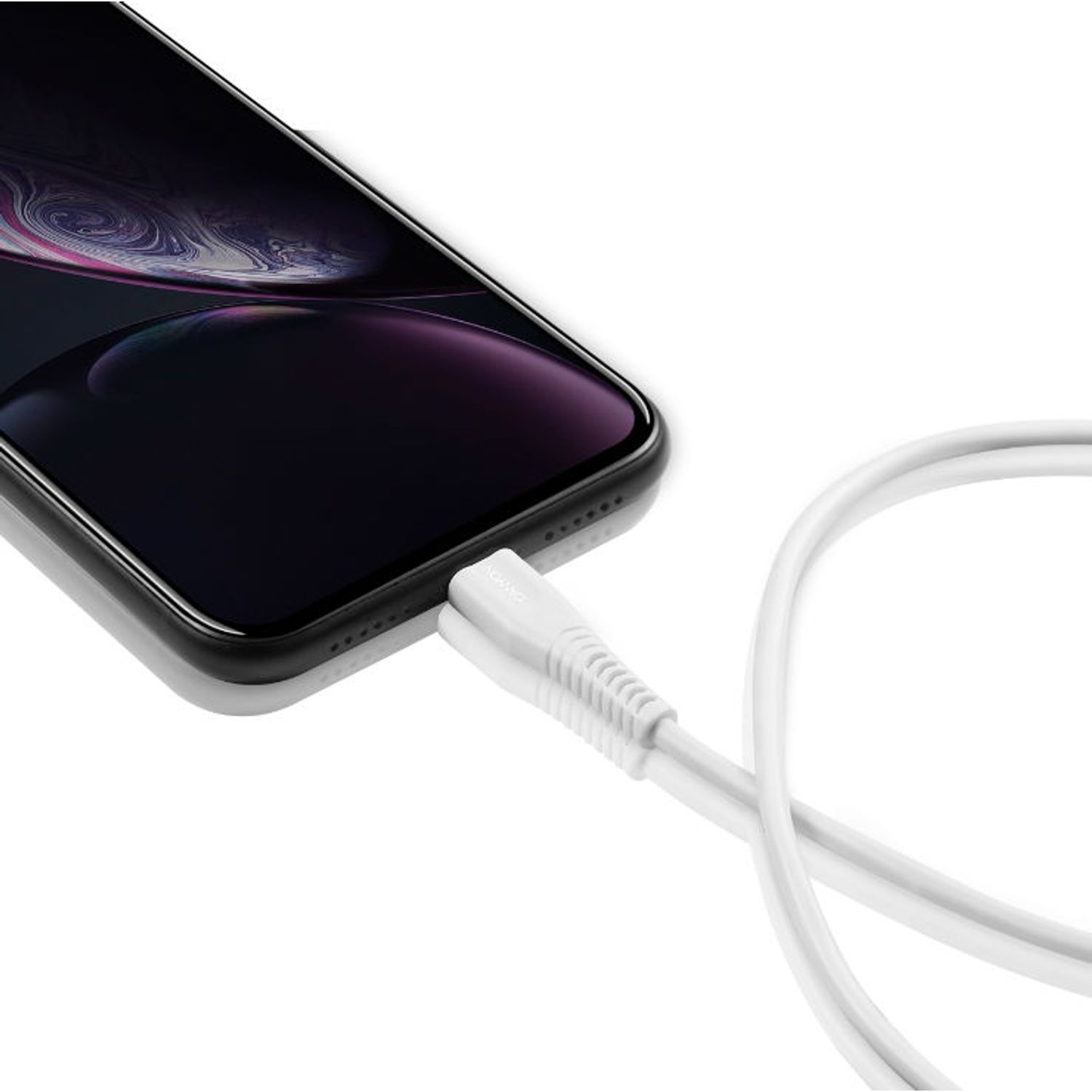 Cablu de date Canyon CNS-MFIC4W, USB Type-C - Lightning MFI-4, 1.2m (Alb) fotografia produsului View 3 L