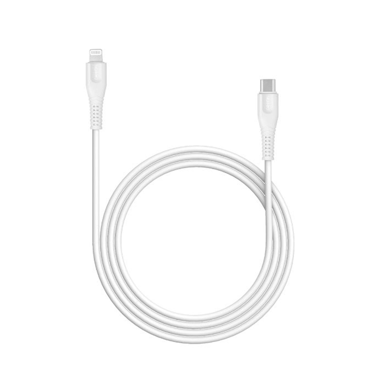 Cablu de date Canyon CNS-MFIC4W, USB Type-C - Lightning MFI-4, 1.2m (Alb) fotografia produsului View 2 L