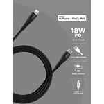 Cablu de date Canyon MFI-4, USB Type C - Lightning, 1.2m, 18W (Negru) fotografia produsului View 5 S