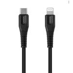 Cablu de date Canyon MFI-4, USB Type C - Lightning, 1.2m, 18W (Negru) fotografia produsului