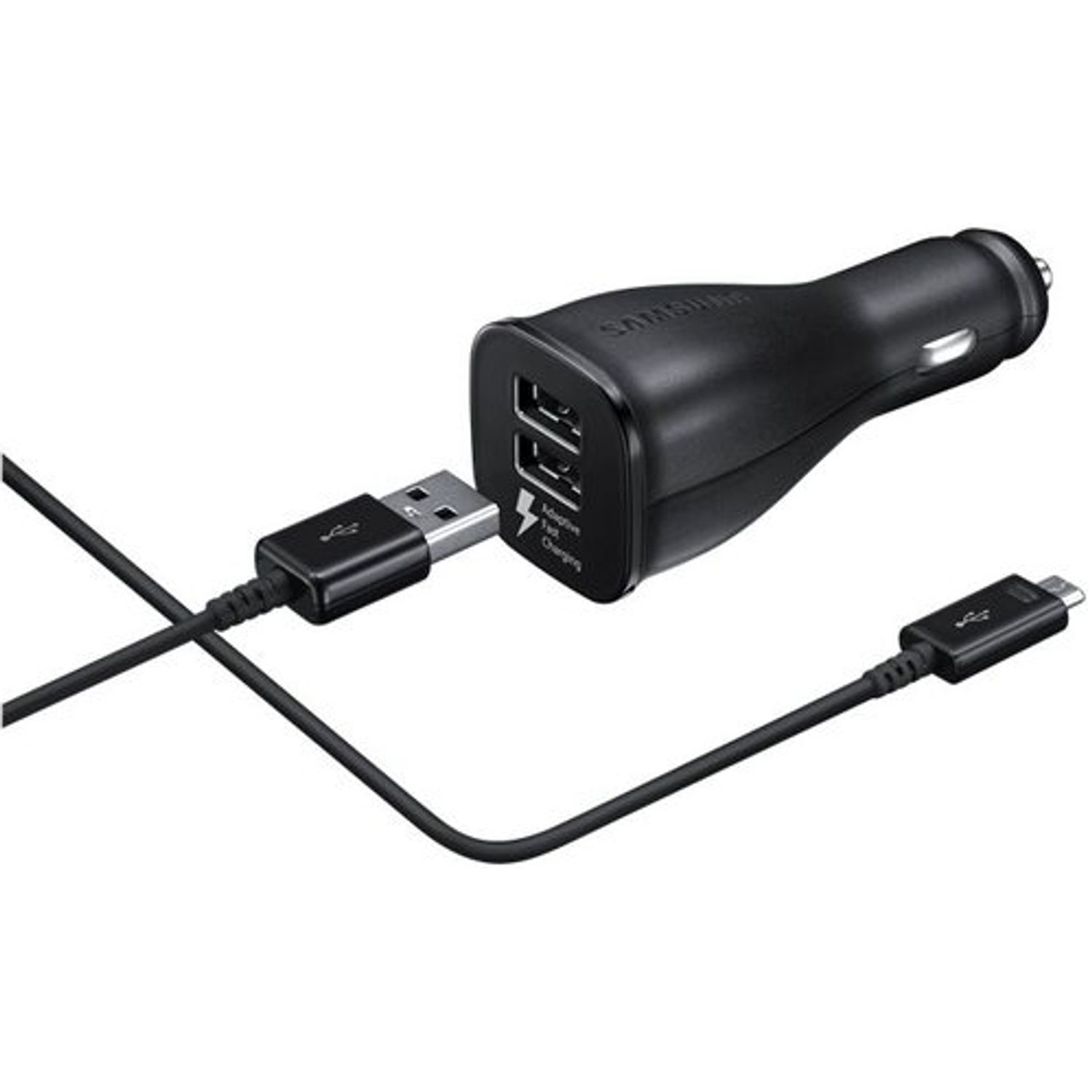 Incarcator Auto Samsung EP-LN920CBEGWW, 2x USB, 2A, Fast Charger, cablu Tip-C inclus (Negru) fotografia produsului