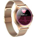Smartwatch Maxcom FW42, ecran TFT 1.09&rdquo;, IP68, bratara metalica, Bluetooth, Android / iOS (Auriu) fotografia produsului View 3 S