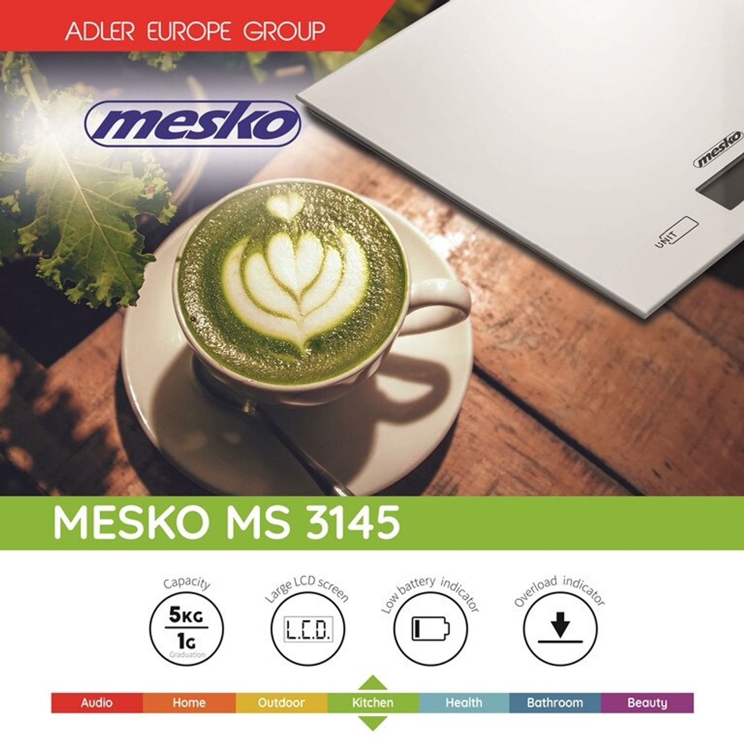 Cantar de bucatarie Professional Mesko MS 3145, 5 kg, ecran LCD fotografia produsului View 7 L