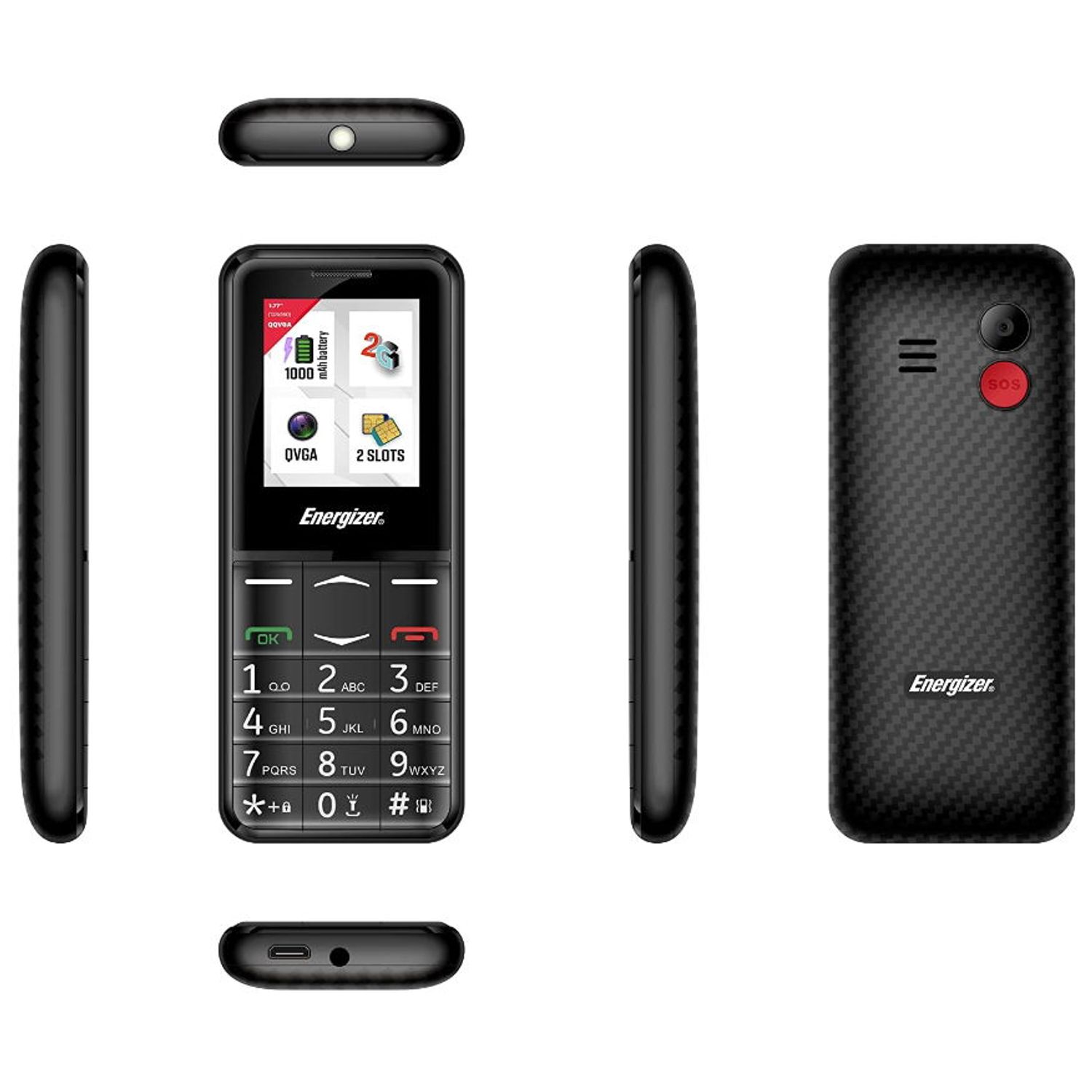 Telefon Mobil Energizer E4, 2G, Dual SIM (Negru) fotografia produsului View 2 L