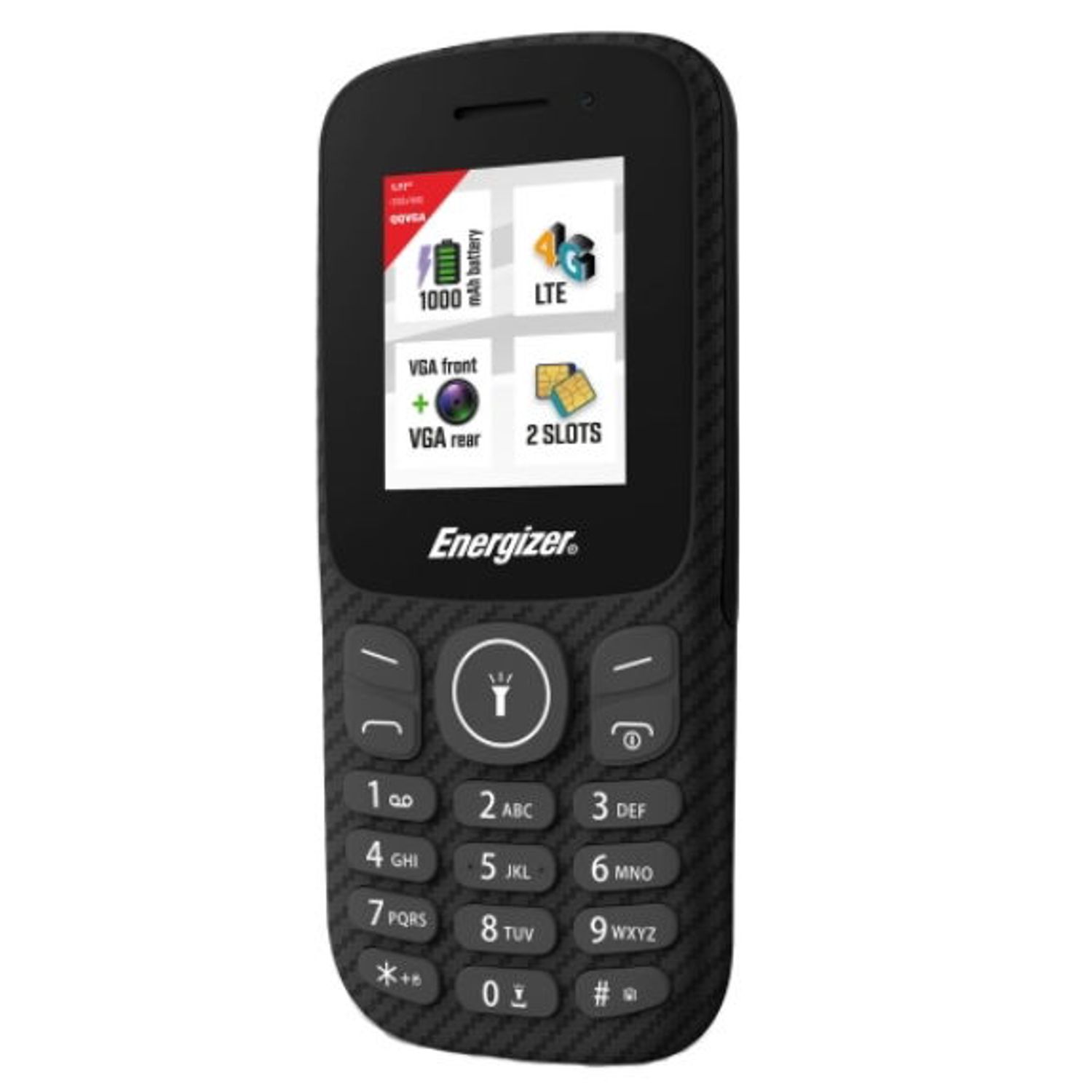 Telefon Mobil Energizer E130S, 4G, Dual SIM (Negru) fotografia produsului View 2 L