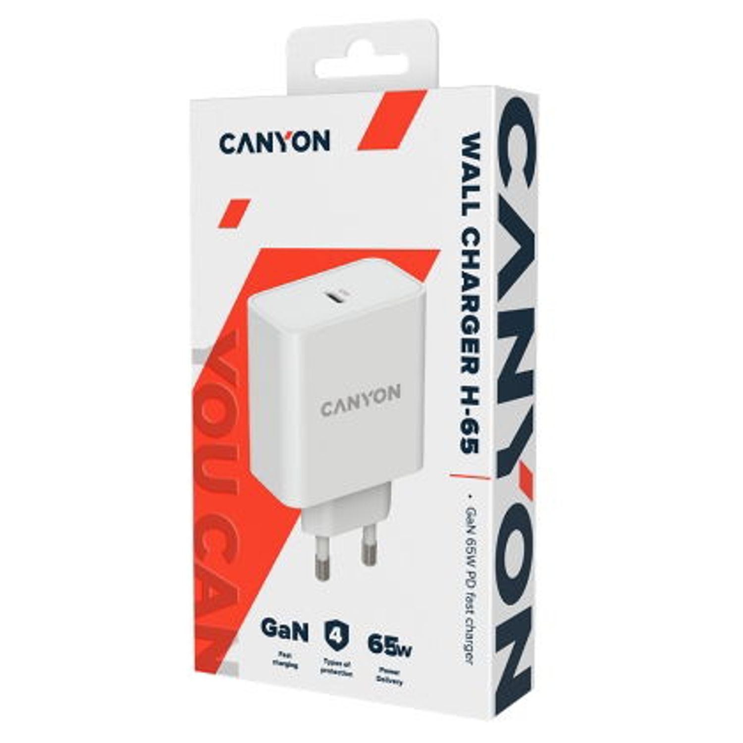 Incarcator Retea Canyon H-65, USB-C, 65W, (Alb) fotografia produsului View 4 L