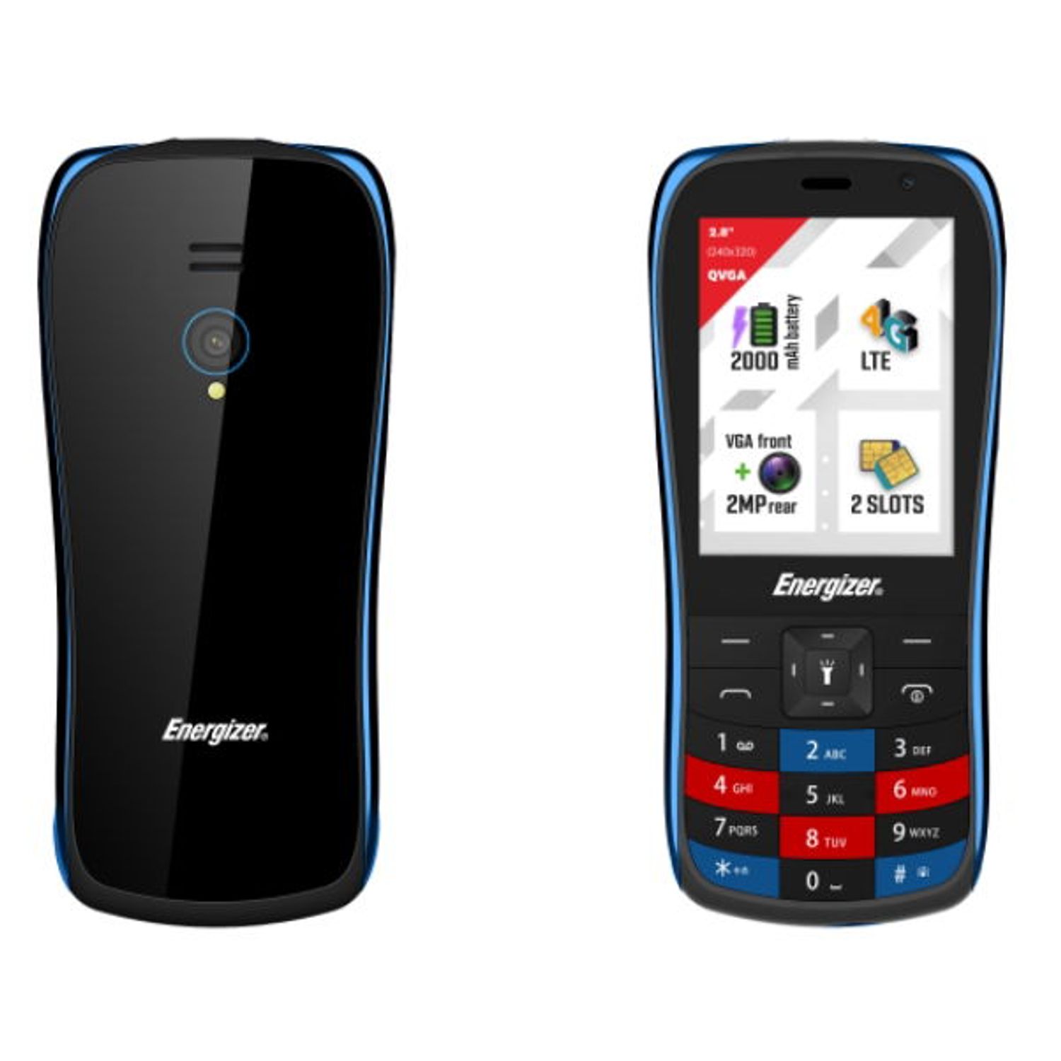 Telefon Mobil Energizer E284S, 4G, Dual SIM (Negru/Albastru) fotografia produsului