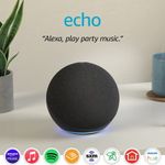 Boxa portabila Amazon Echo 4nd Gen, Wi-Fi, Bluetooth, Cu Asistent Personal Alexa (Negru) fotografia produsului View 3 S
