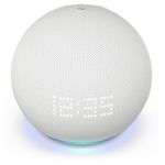 Boxa portabila Amazon Echo Dot 5th Gen, cu ceas, Wi-Fi, Bluetooth, Cu Asistent Personal Alexa (Alb) fotografia produsului View 5 S