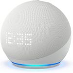 Boxa portabila Amazon Echo Dot 5th Gen, cu ceas, Wi-Fi, Bluetooth, Cu Asistent Personal Alexa (Alb) fotografia produsului View 2 S