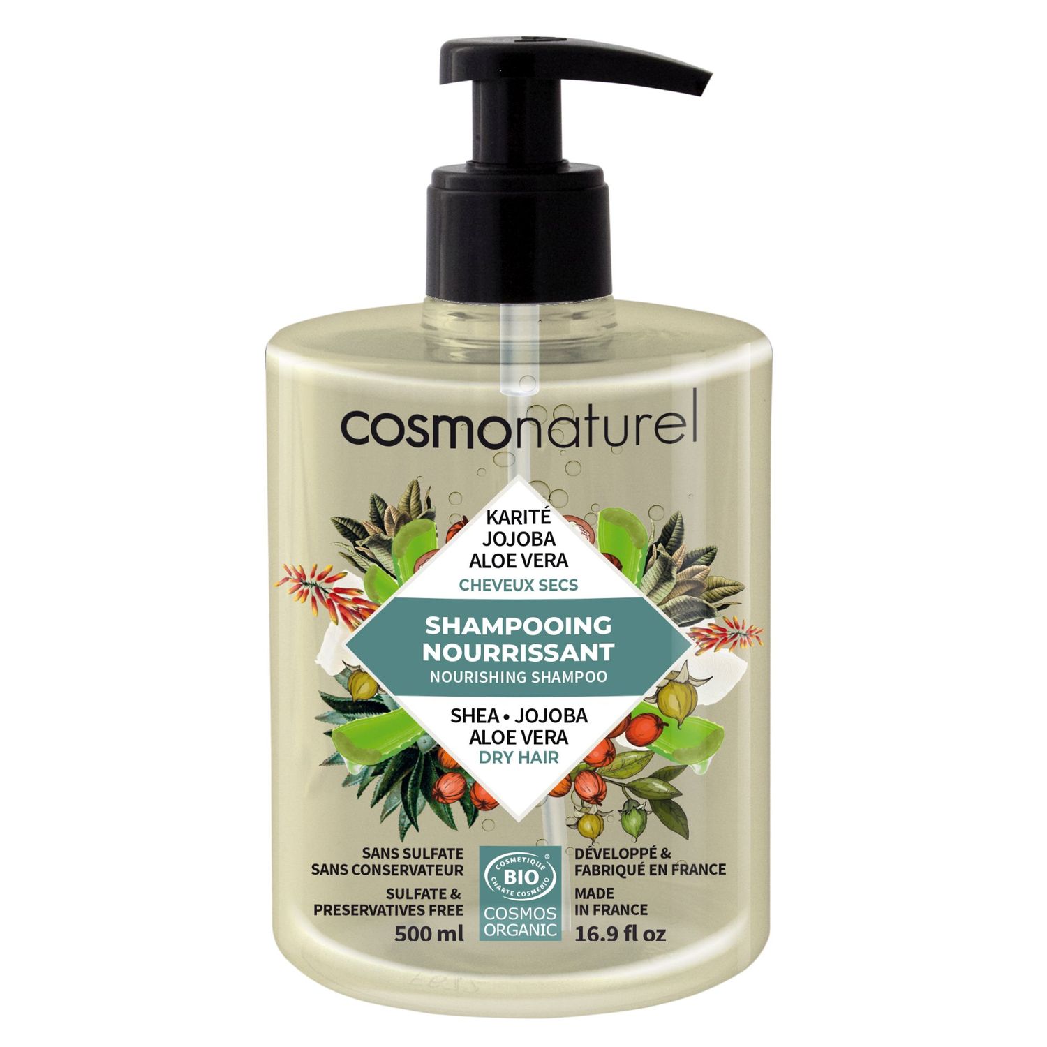 Sampon BIO pentru par uscat 500 ml COSMO NATUREL fotografia produsului