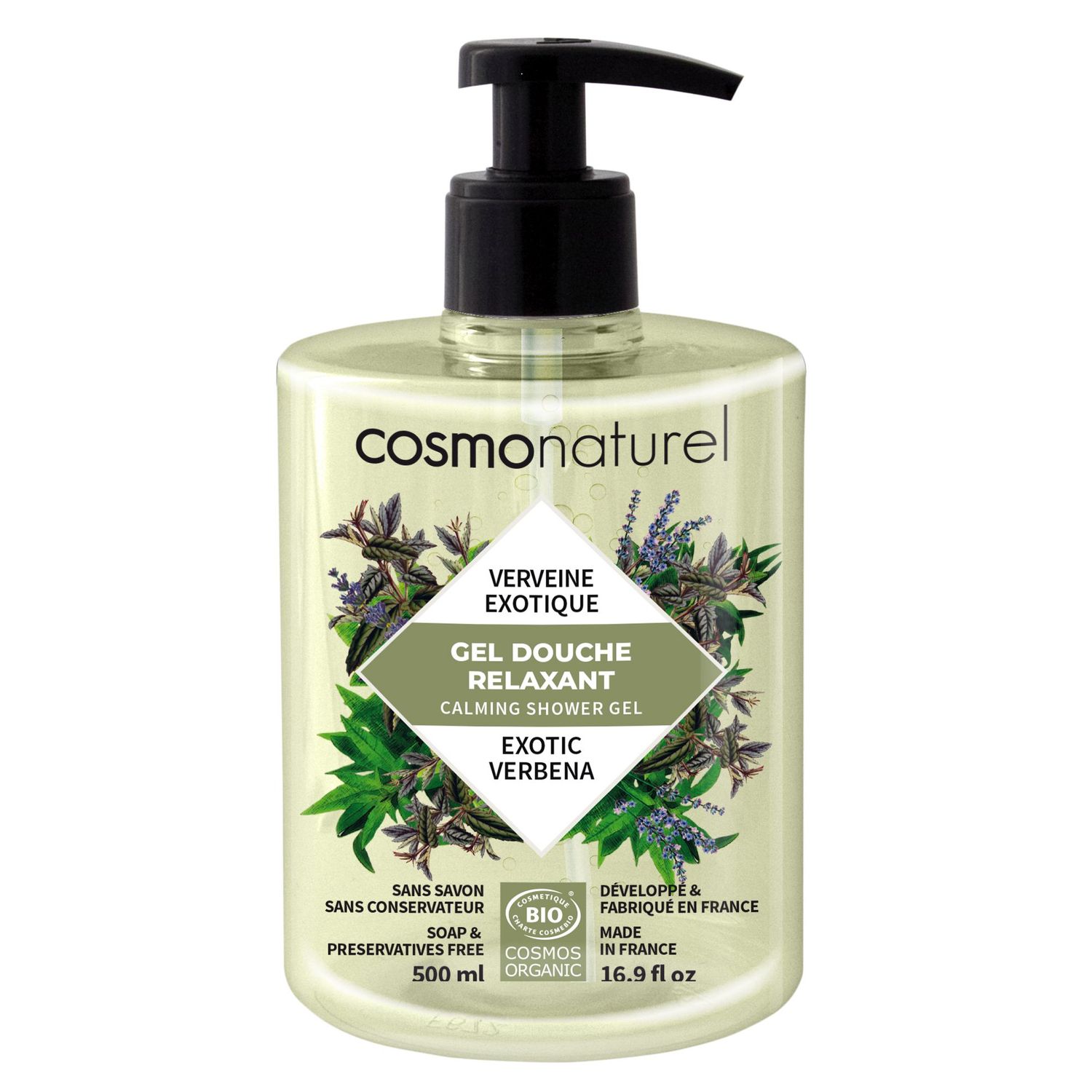 Gel de dus BIO calmant cu verbina exotica 500 ml COSMO NATUREL fotografia produsului