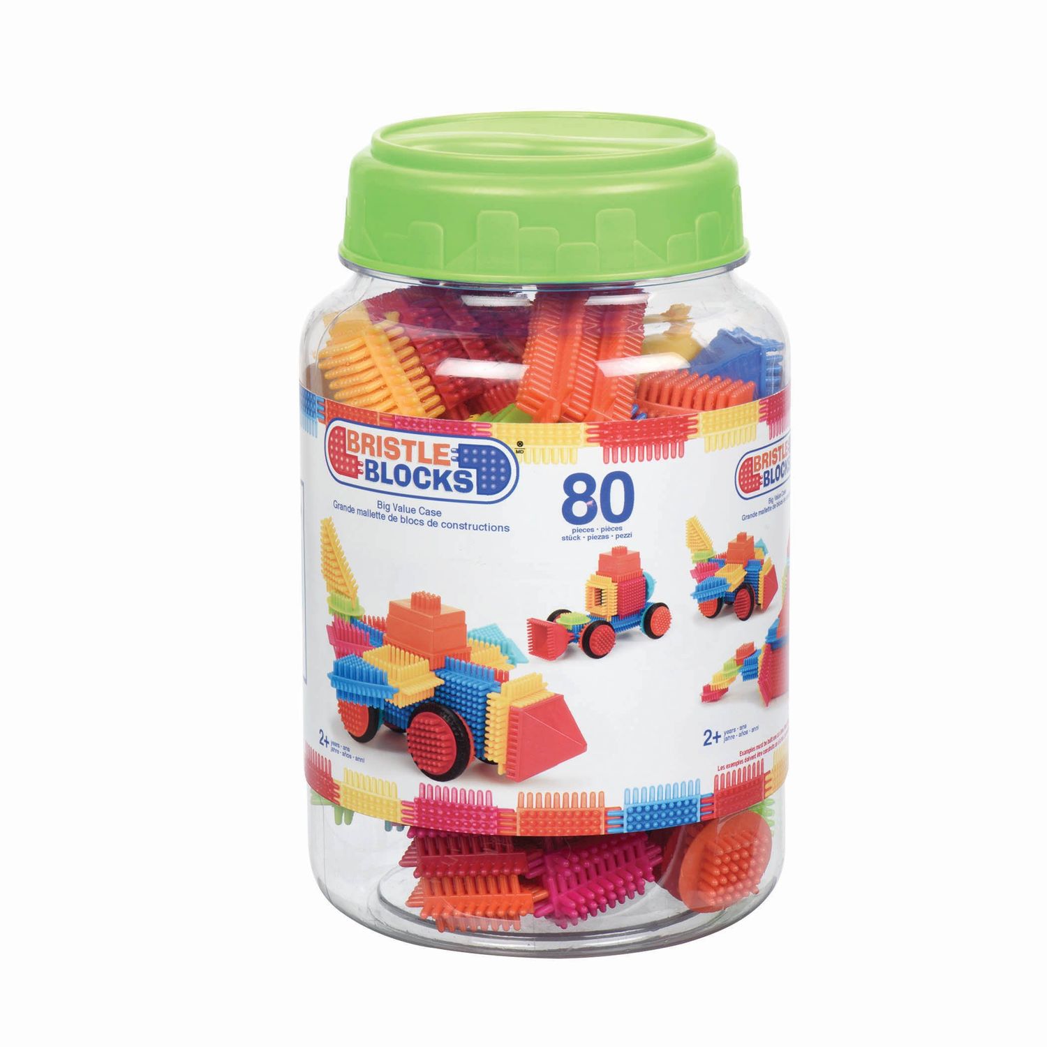 Set verde 80 cuburi de construit Bristle Blocks fotografia produsului