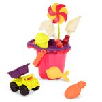 Galeata cu 9 jucarii de nisip rosu B.Toys fotografia produsului
