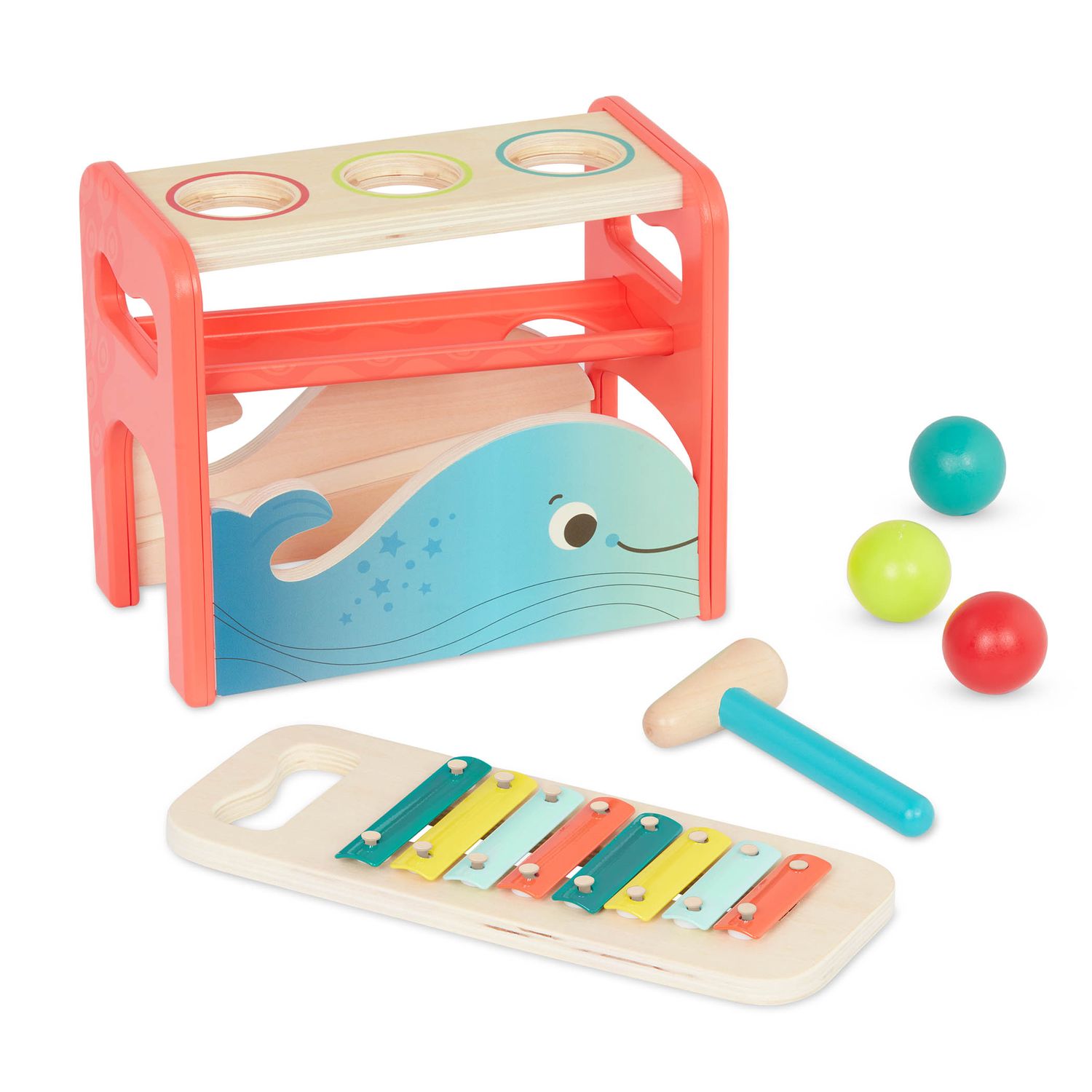 Banc cu ciocan, bile si xilofon din lemn B.Toys fotografia produsului