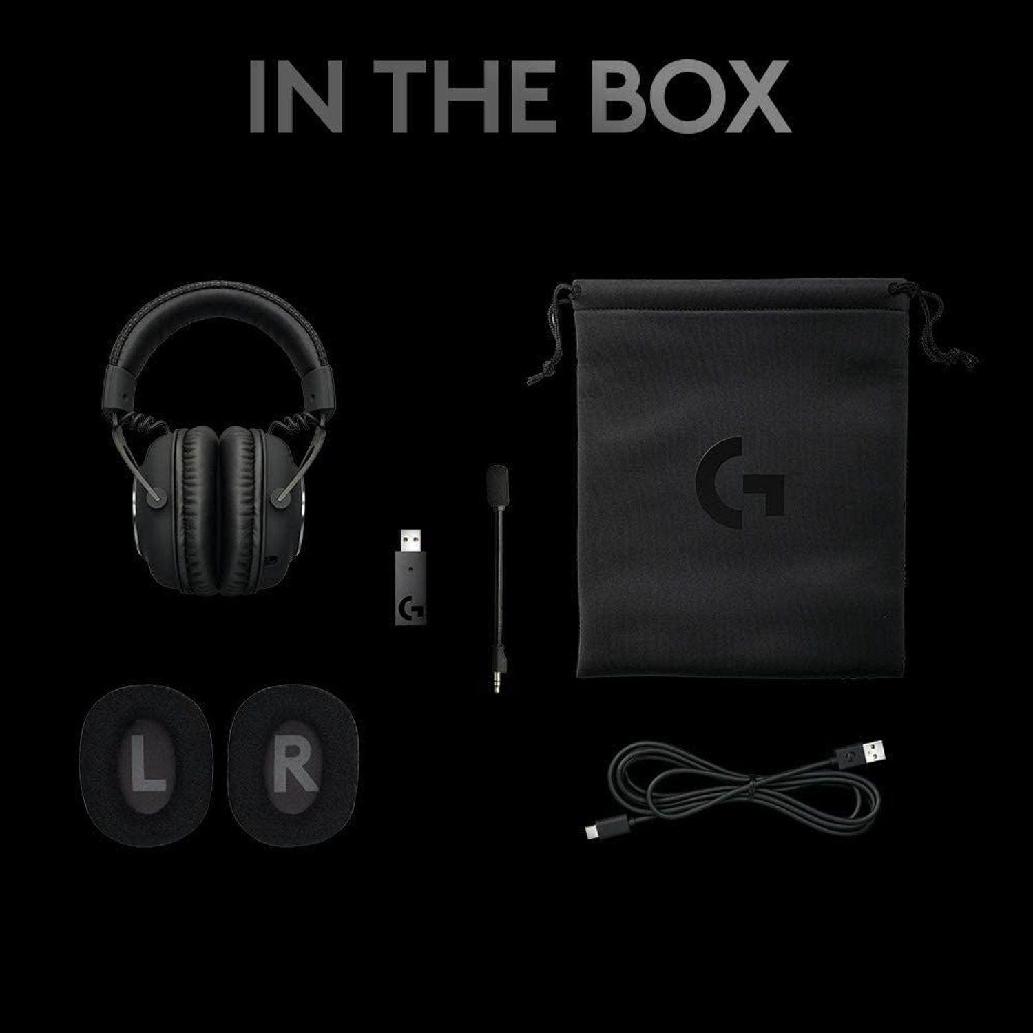 Casti Gaming Wireless Logitech Pro X Lightspeed, Microfon, Surround 7.1 (Negru) fotografia produsului View 6 L