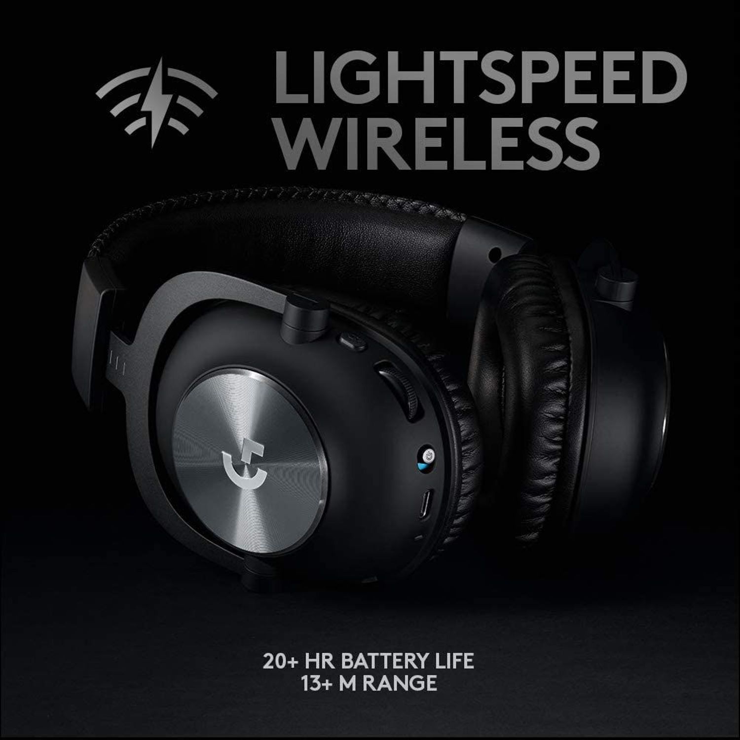 Casti Gaming Wireless Logitech Pro X Lightspeed, Microfon, Surround 7.1 (Negru) fotografia produsului View 9 L