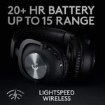 Casti Gaming Wireless Logitech Pro X Lightspeed, Microfon, Surround 7.1 (Negru) fotografia produsului View 4 S