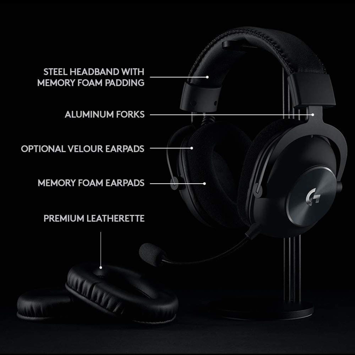 Casti Gaming Wireless Logitech Pro X Lightspeed, Microfon, Surround 7.1 (Negru) fotografia produsului View 12 L