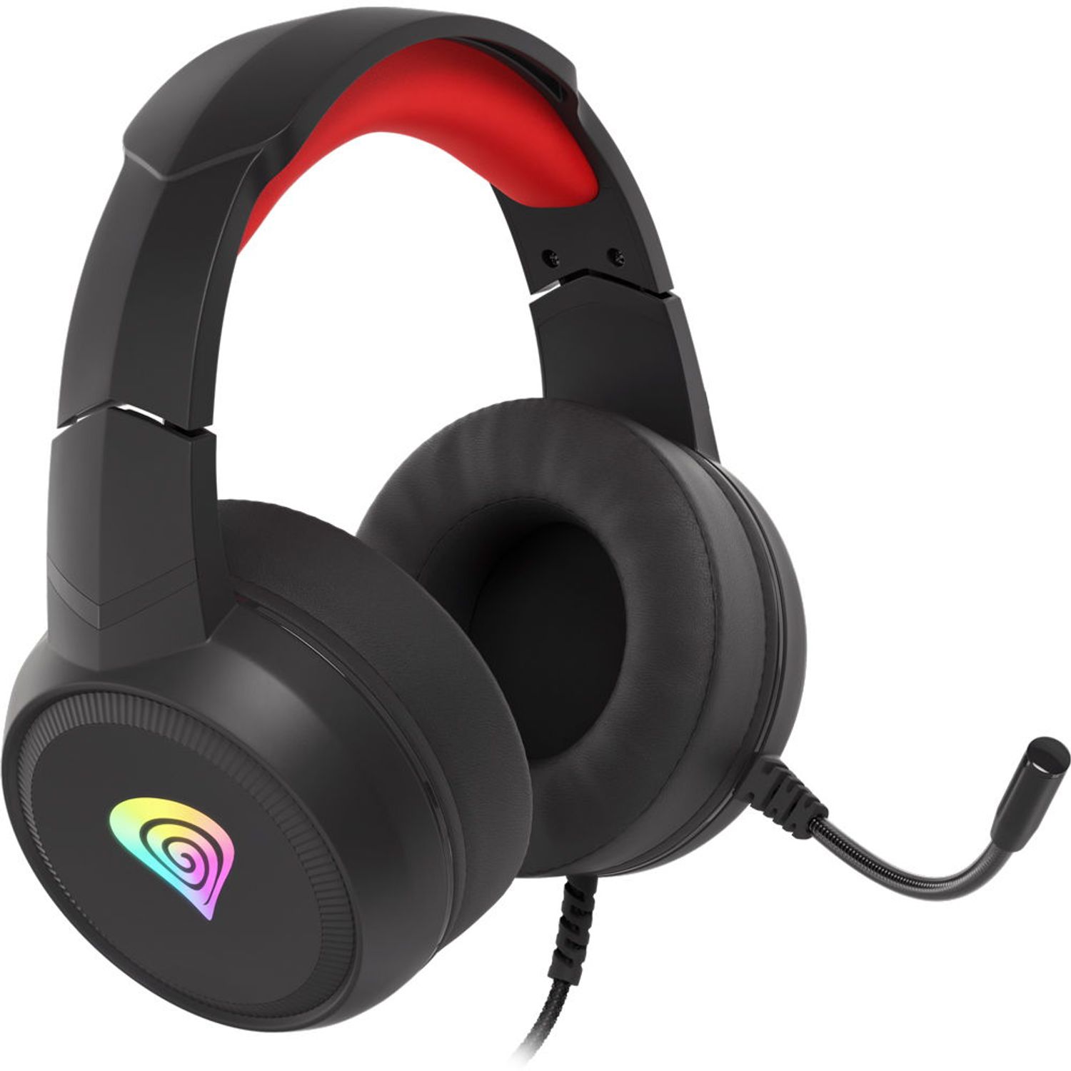Casti Gaming Genesis Neon 200 RGB, Microfon (Negru) fotografia produsului View 11 L
