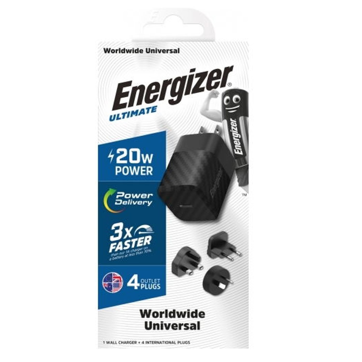 Incarcator retea Energizer A20MX, 20W, USB-C (Negru) fotografia produsului View 3 L